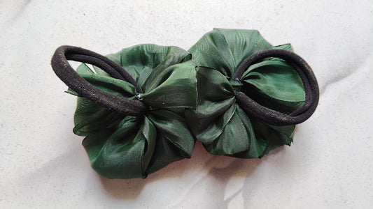 Readymade School Ribbons Dark Green 1 Pair