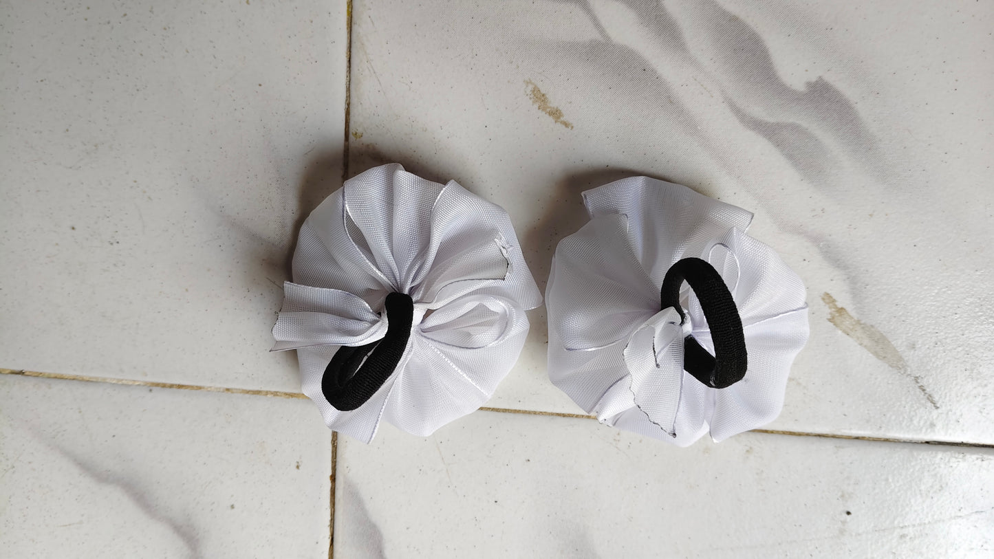 Readymade School Ribbons White Colour 1 Pair