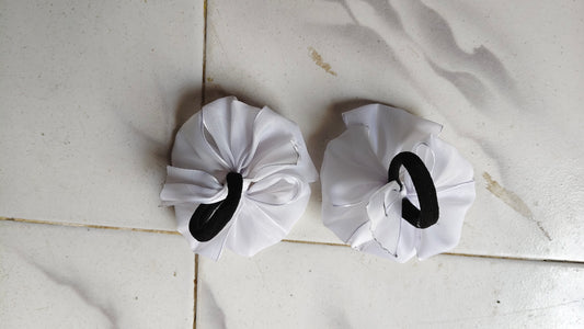 Readymade School Ribbons White Colour 1 Pair