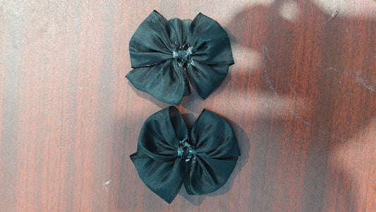 Ready made school ribbons Black Colour Alligator Clip 1 Pair