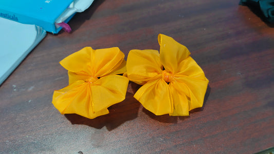 Readymade School Ribbons Yellow Colour 1 Pair