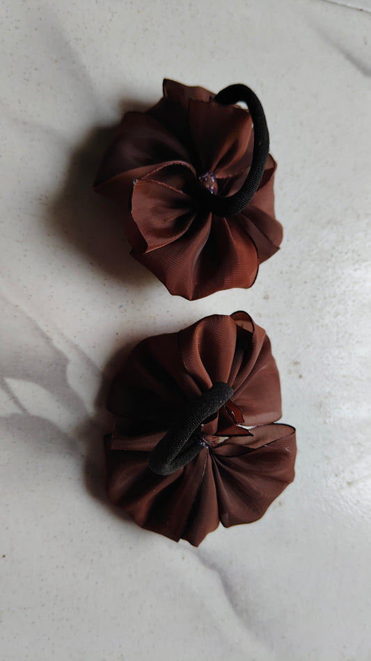 Readymade school ribbon brown colour 1 pair