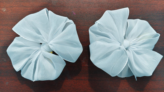 Readymade School Ribbons Alligator clip type White Colour 1 Pair