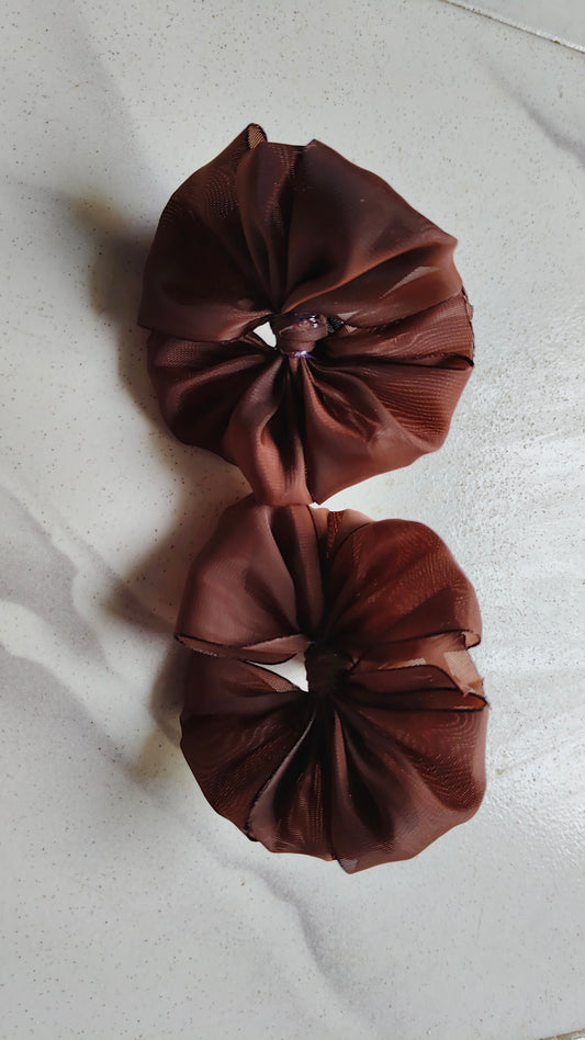 Readymade school ribbon brown colour 1 pair