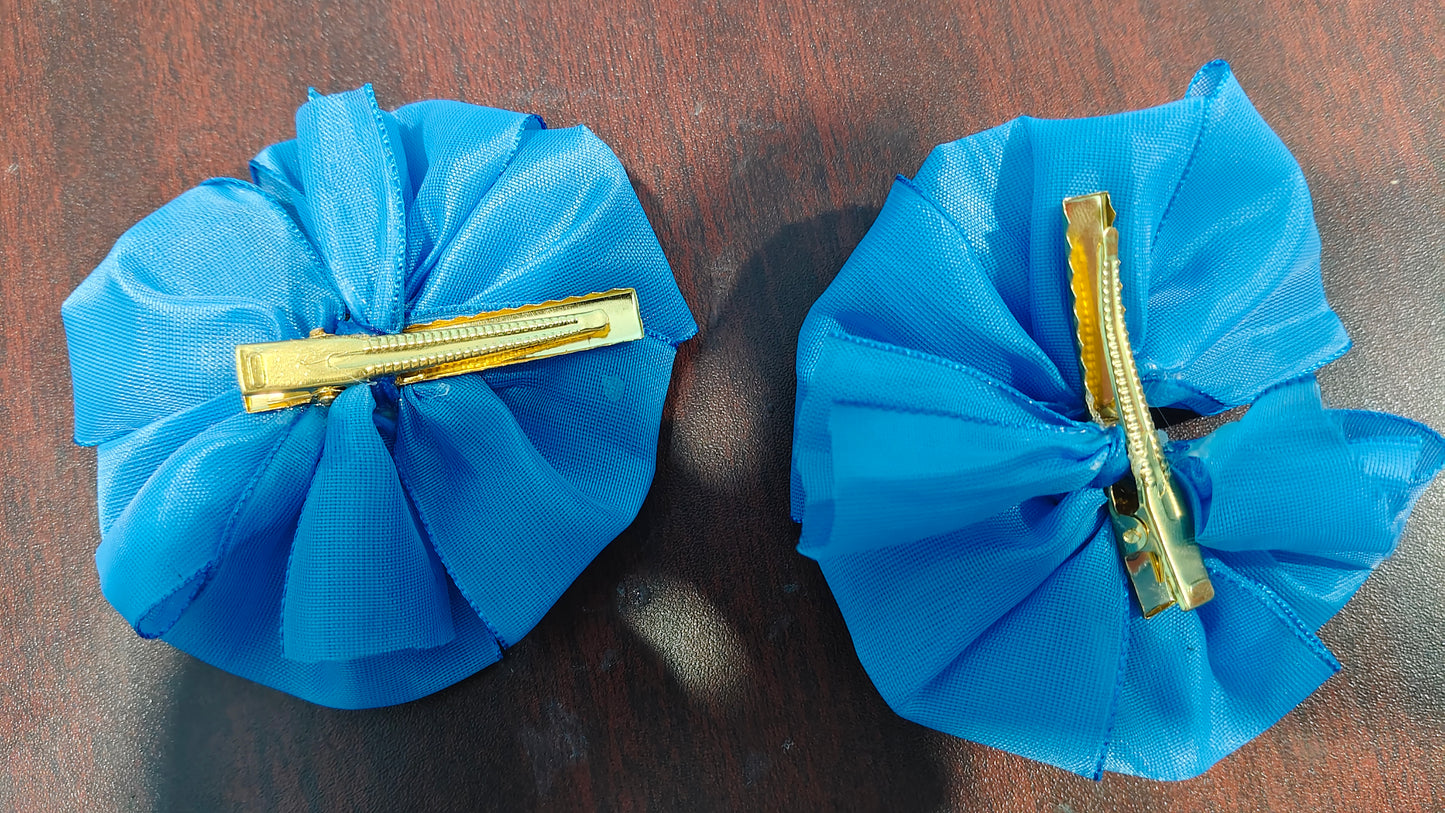 Readymade School Ribbons Alligator clip type Sky blue Colour 1 Pair