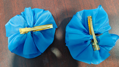 Readymade School Ribbons Alligator clip type Sky blue Colour 1 Pair