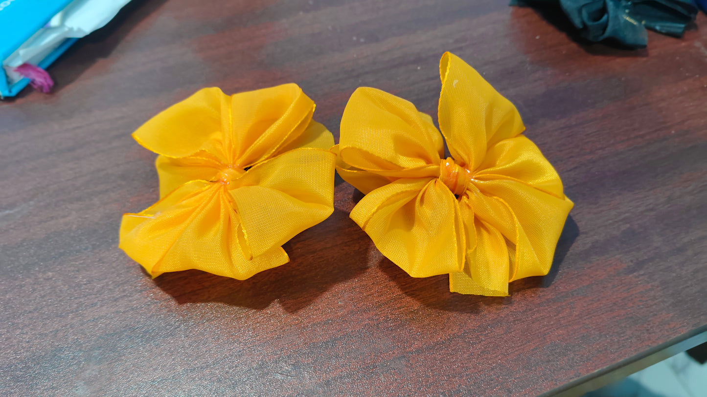 Readymade School Ribbons Yellow Colour 1 Pair