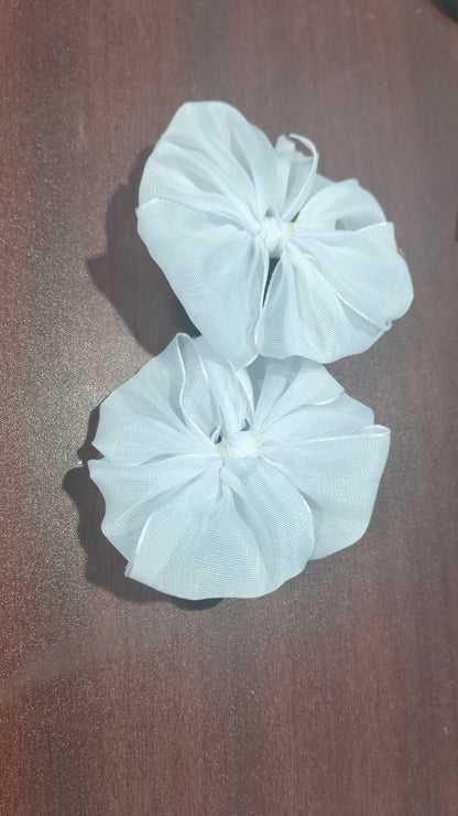 Readymade School Ribbons White Colour 1 Pair