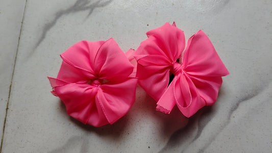 Ready made school ribbon lite Pink 1 Pair